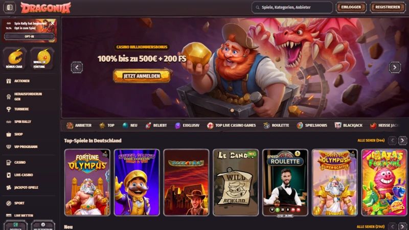 Dragonia Casino Webseite