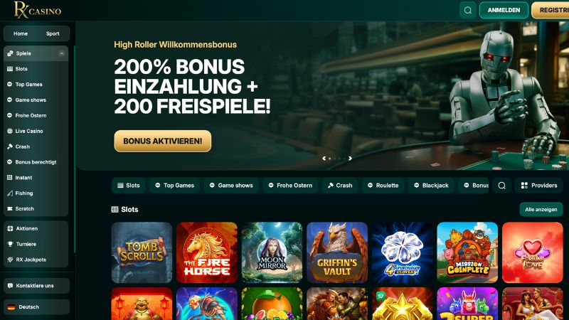 RX Casino Webseite