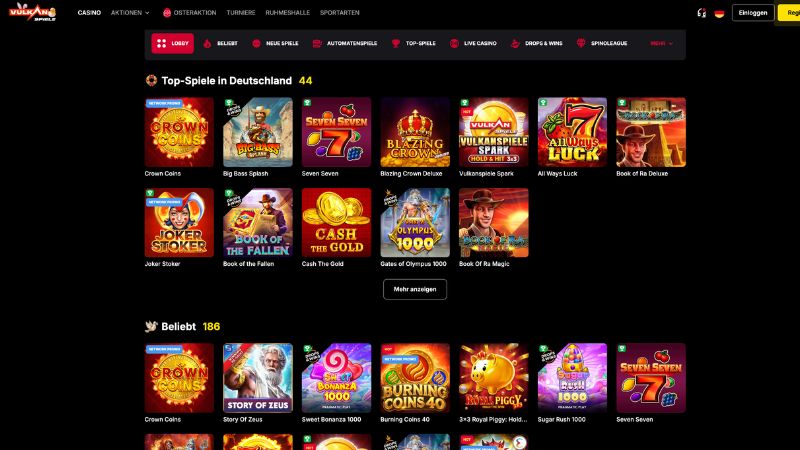 VulkanSpiele Casino Webseite